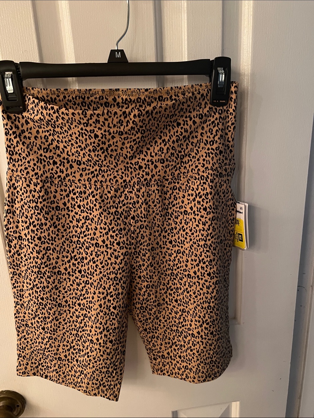 Nordstrom Leopard Print Bike Shorts - Tan & Black